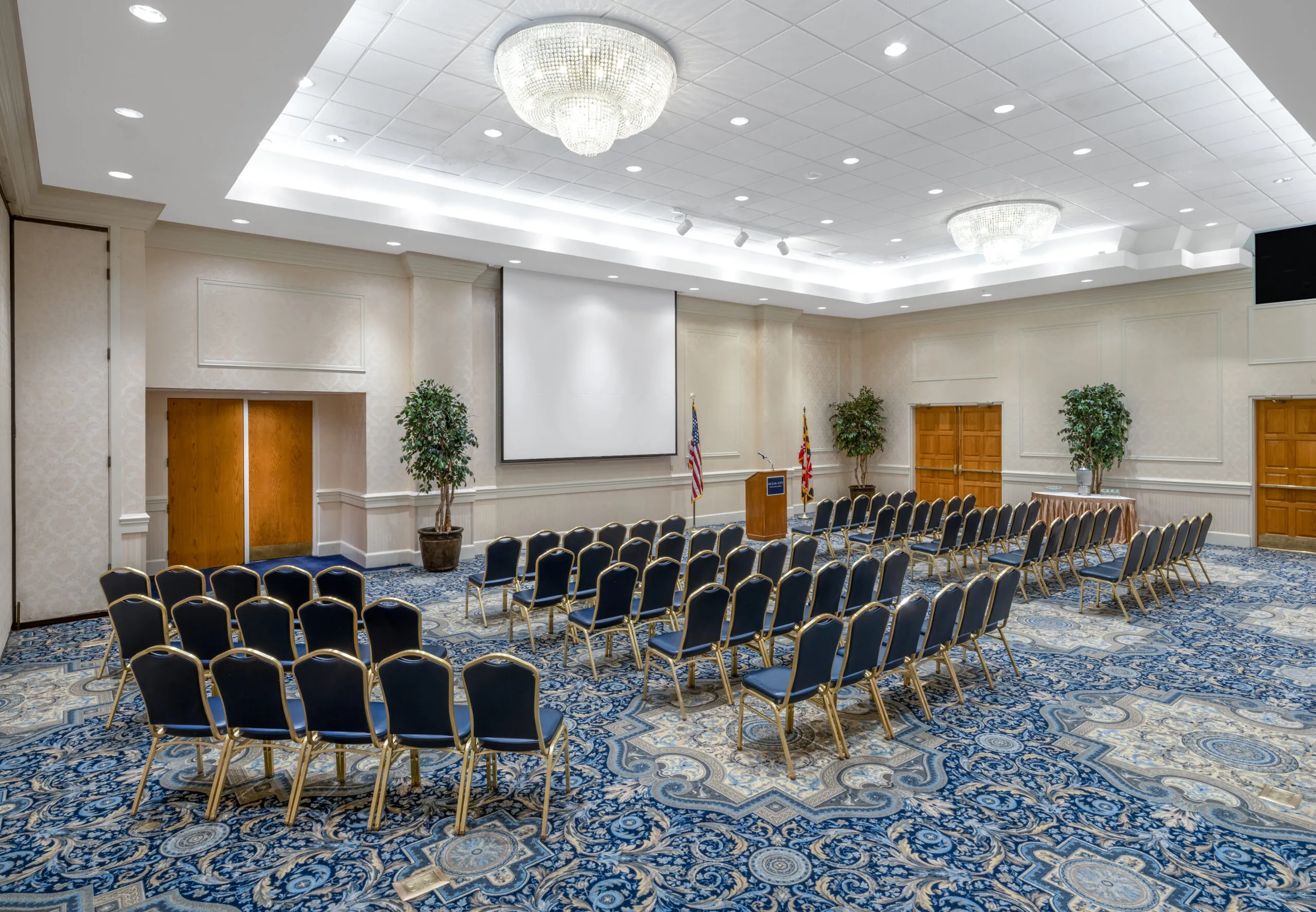 Crystal Ballroom 2 Theatre Setup scaled