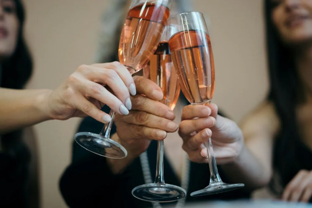 champagne group toast