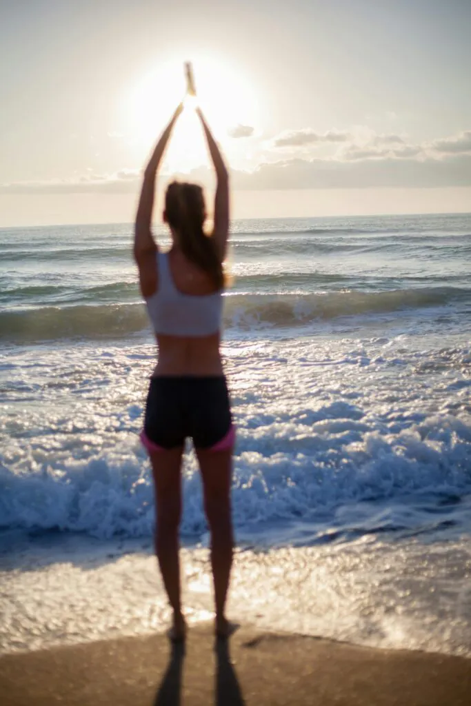 yoga on beach
